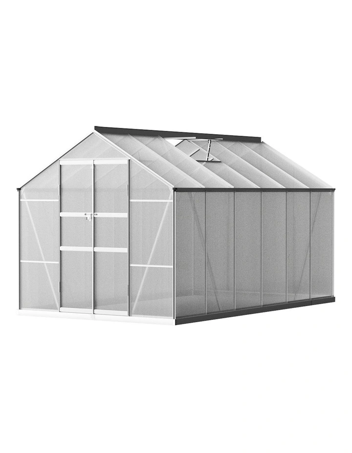Aluminium Green House Garden Shed Polycarbonate 3.7x2.5M