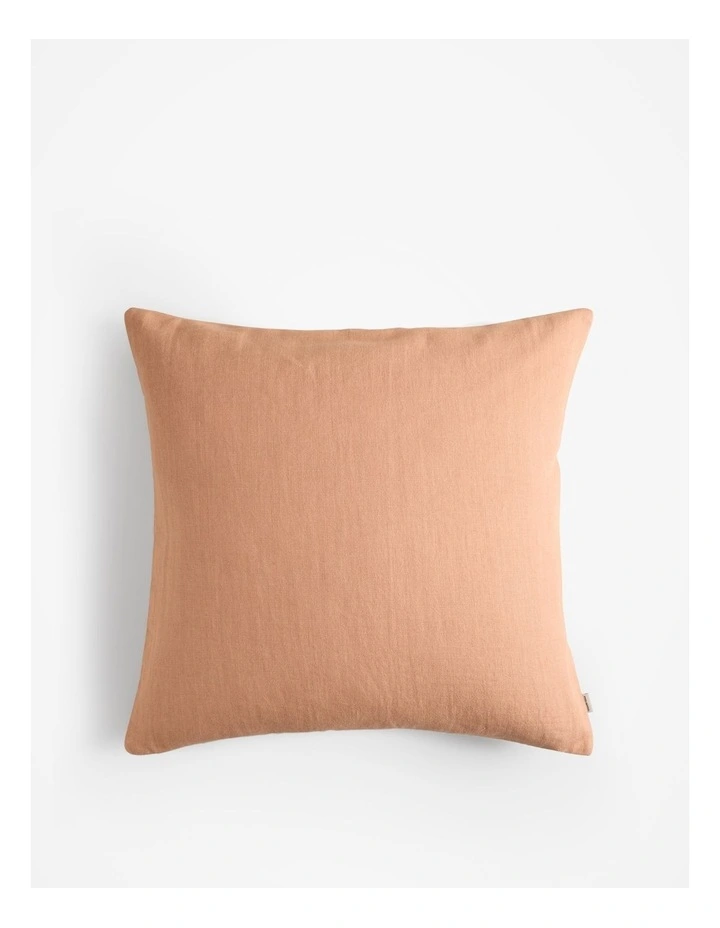Cove Linen Cushion 60x60 in Faded Terracotta