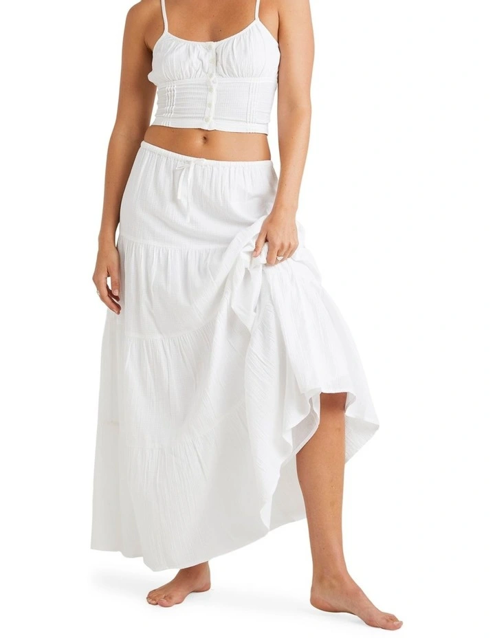 High Tides Maxi Skirt in White