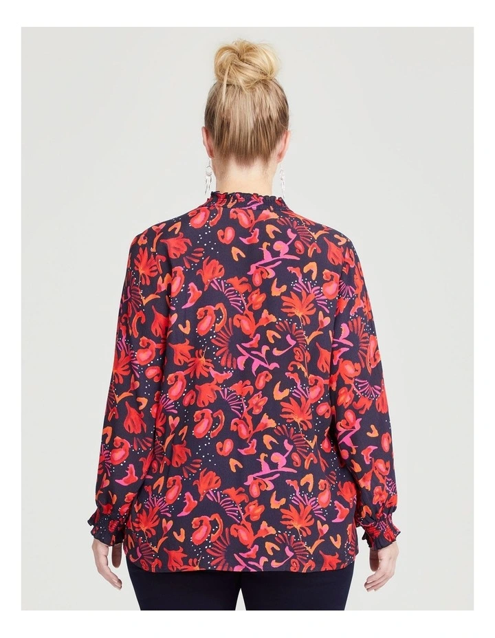 Natural Flower Burst Top in Print