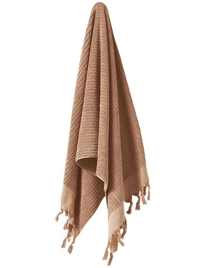 Paros Rib Bath Towel Range in Clay