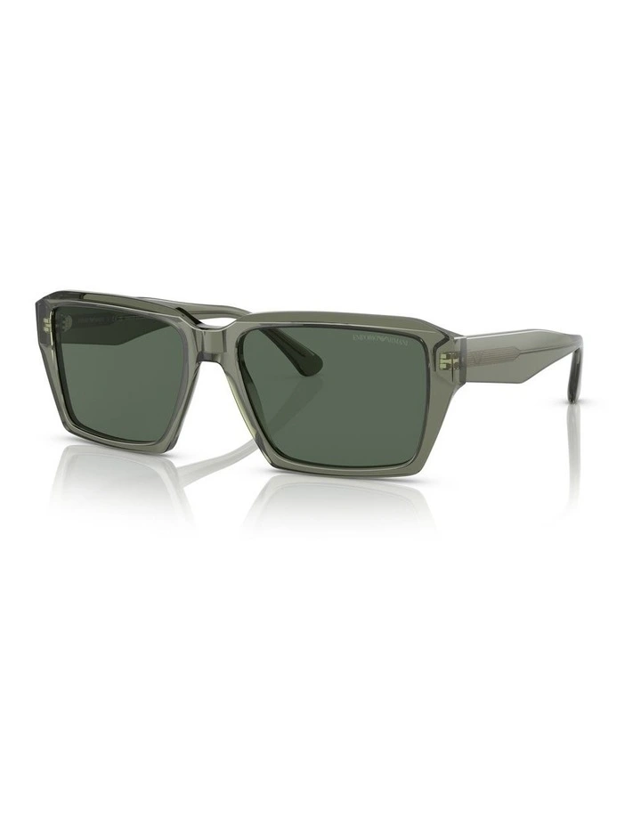 0EA4186 Sunglasses in Shiny Transparent Green