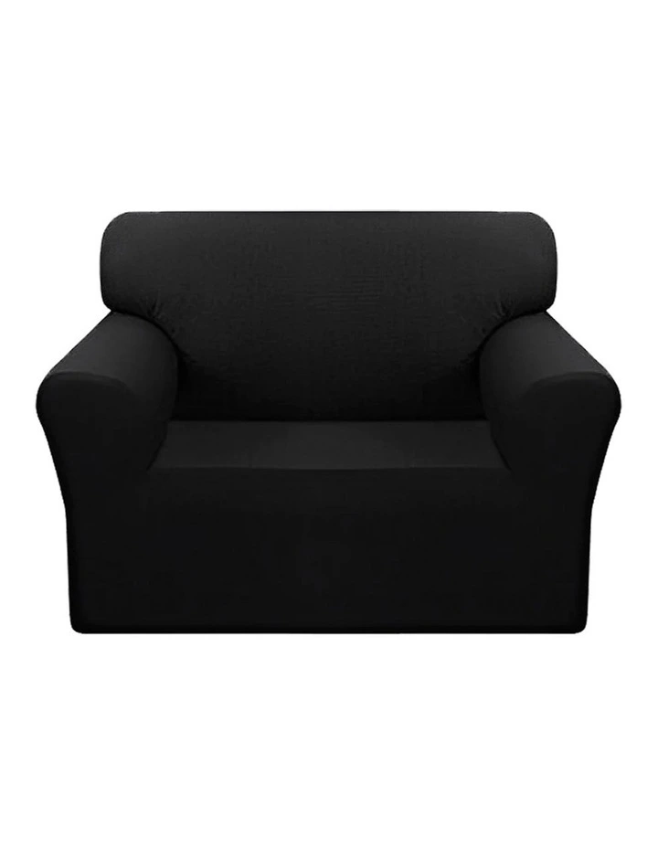 High Stretch Sofa Cover Couch Lounge Protector Slipcover 1-Seater in Black