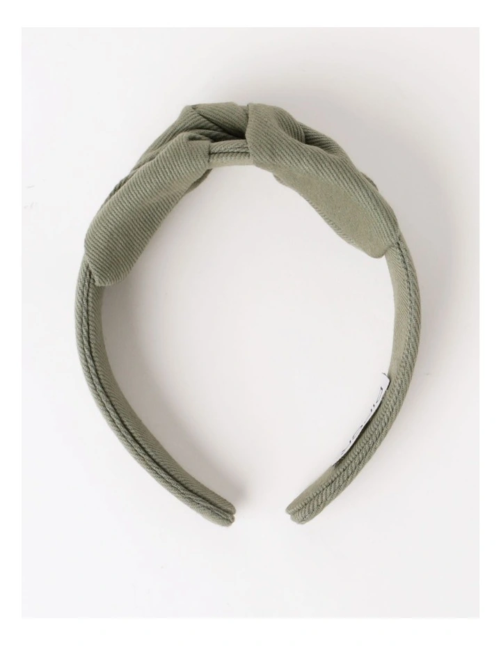Knot Detail Headband in Olive