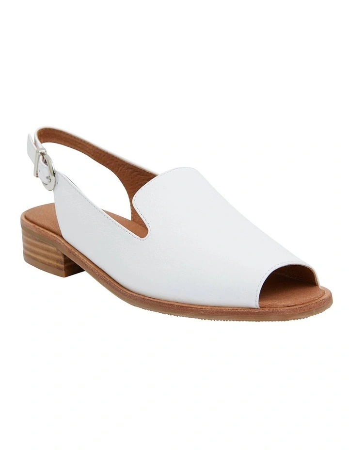 Delaney Sandals in White Leather