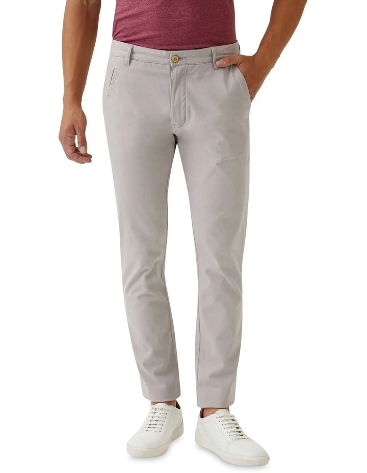 Stretch Skinny Fit Organic Cotton Chinos in Ash