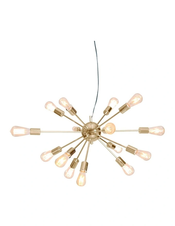 15-Light Sputnik Chandelier in Brass Finish