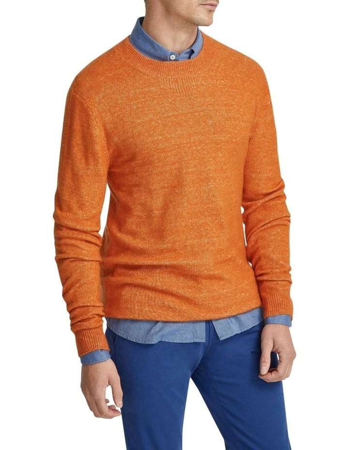 Arthur Crew Neck Knit Top in Orange