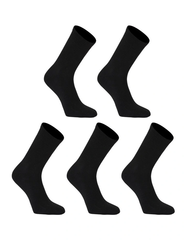 Rexy 3D Seamless Crew Socks 5 Pack in Black