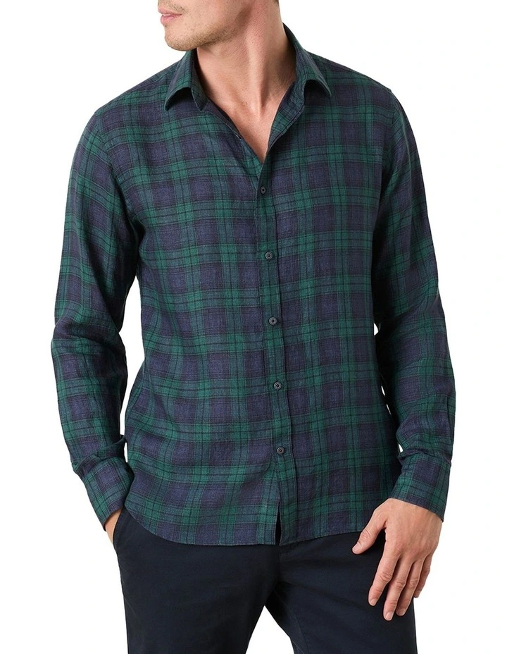 Turchi Check Shirt in Navy Fornillo Green