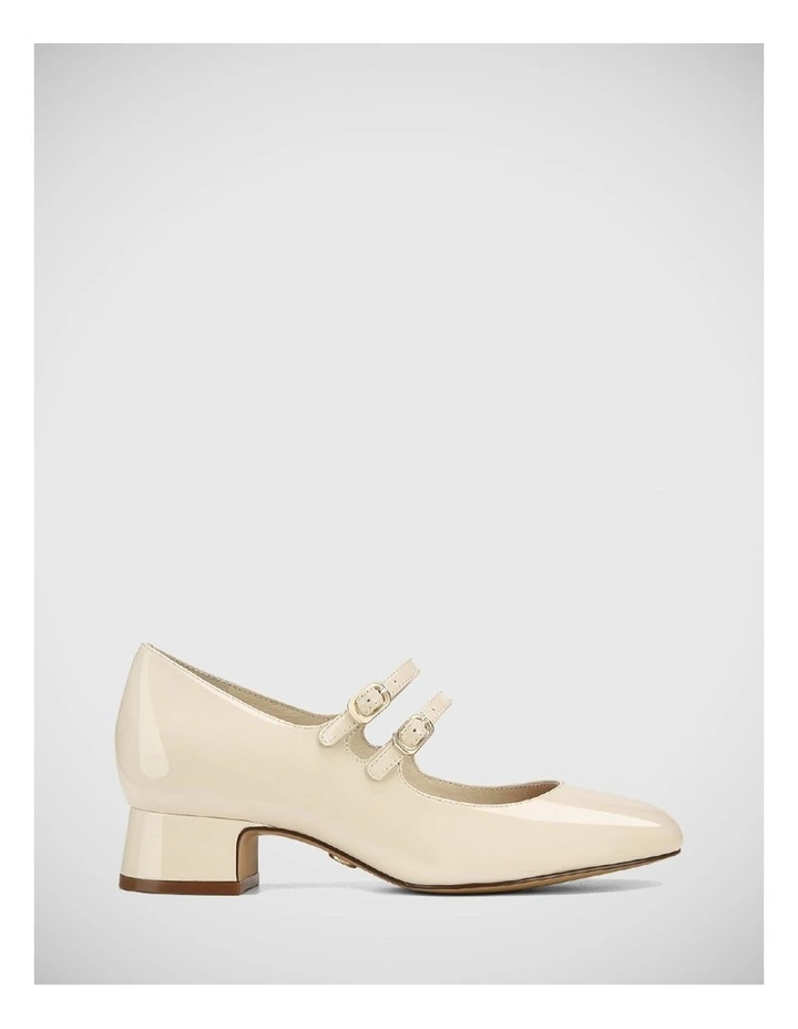 Mary Jane Estella Patent Leather Heel in Vintage Ivory