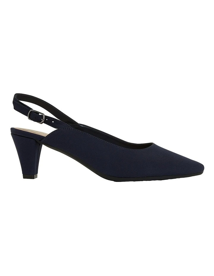 Agatha Navy Fabric Heeled Shoes