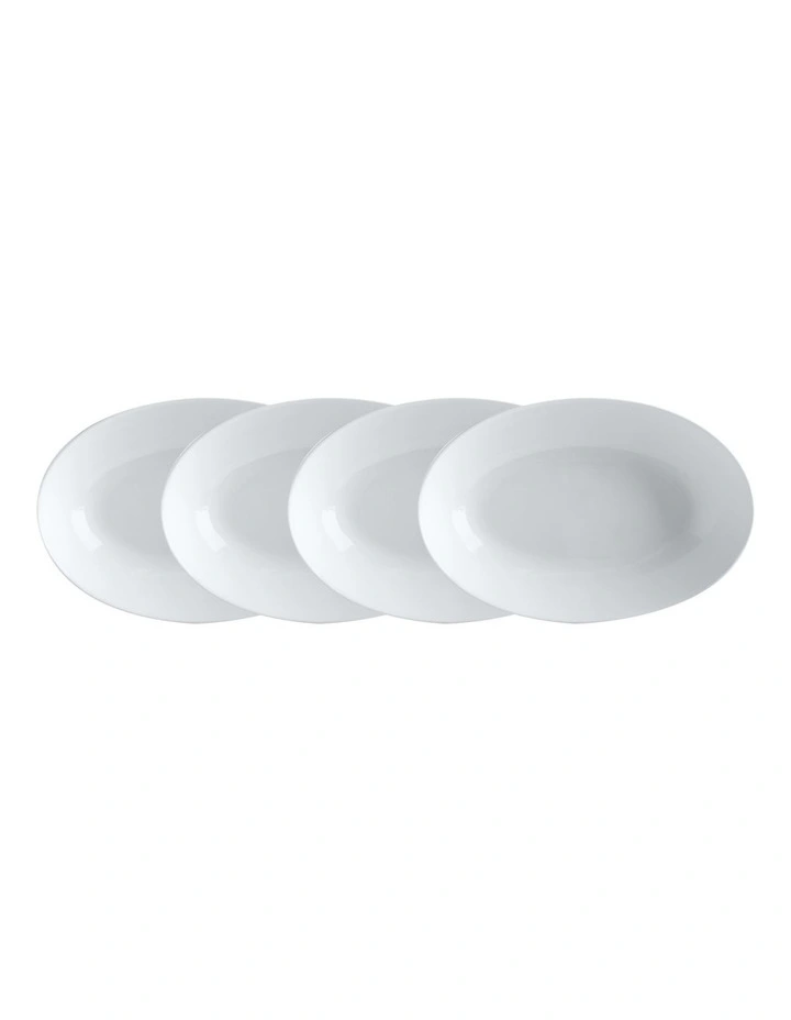 White Basics Oval Bowl 25x17cm Set Of 4 White