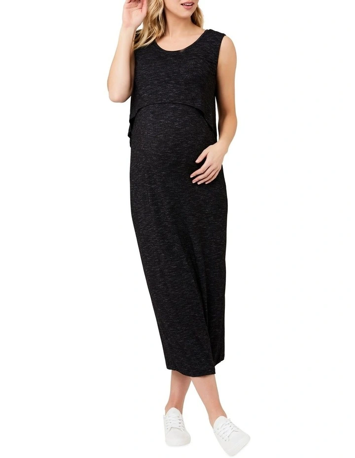 Swing Back Nursing Maxi Dress in Granite