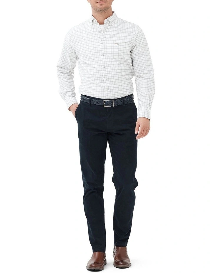 Gunn Check Oxford 3 Long Sleeve Sports Fit Shirt in Sand