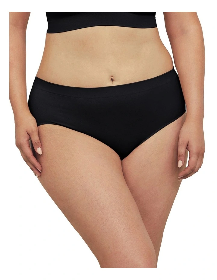 Bare Essentials Recycled Nylon Midi Brief in Black