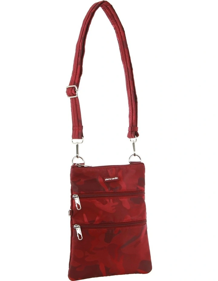 Anti-Theft Cross Body Bag in Wine-Camouflage