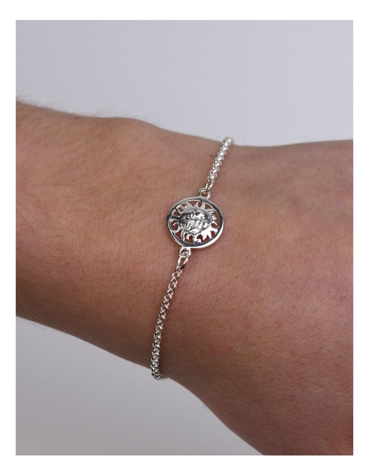 Belcher Bracelet with Sun Face in Silver