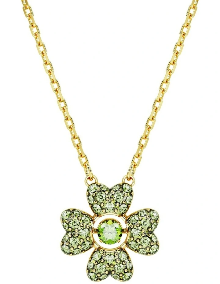 Idyllia Pendant Clover Gold-Tone Plated in Green