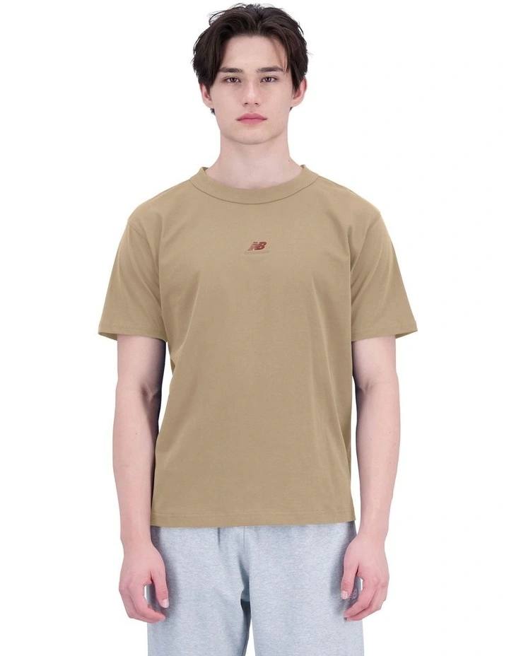 Athletics Remastered Graphic Cotton Jersey Short Sleeve T-shirt in Beige