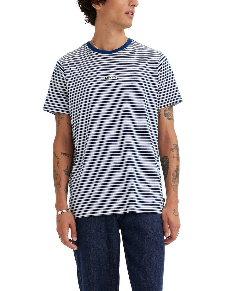 Relaxed Tab Short-Sleeve T-Shirt in Navy Peony