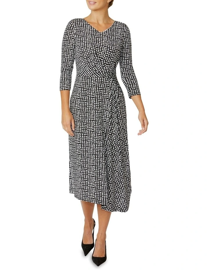 Tiffany Jersey Dress in Black and White