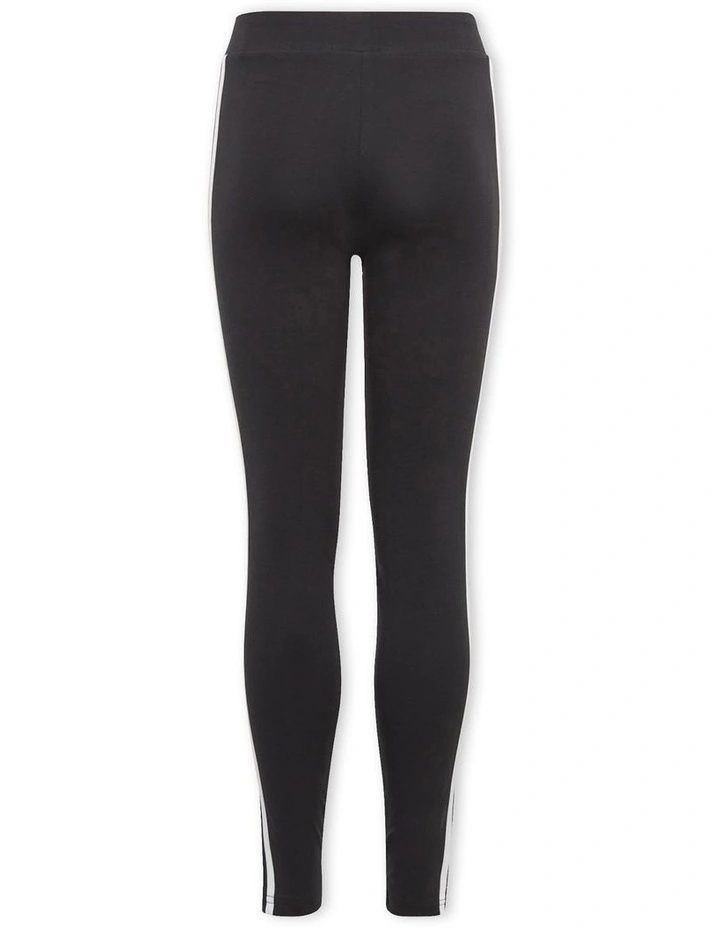 Essentials 3-Stripes Cotton Leggings in Black