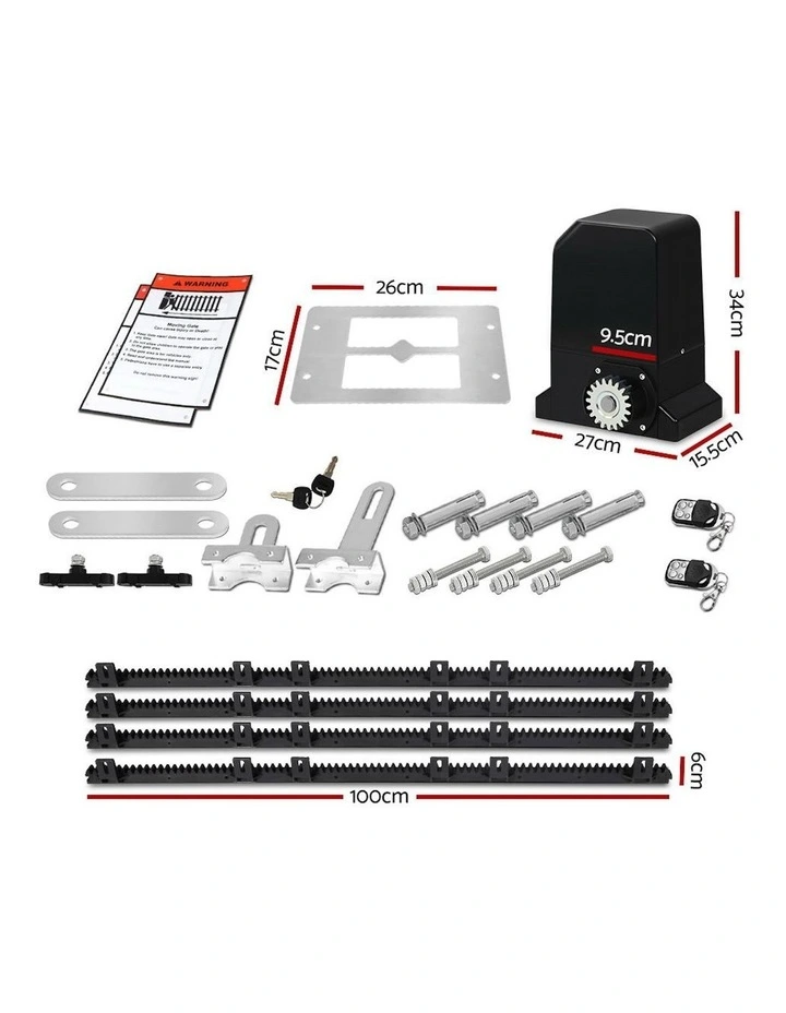 Electric Sliding Gate Opener 1000Kg 4m Rail