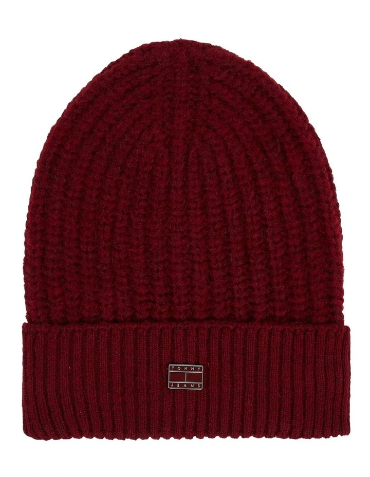 Cosy Knit Beanie in Deep Rouge