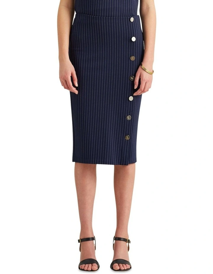 Pinstripe Knit Ponte Skirt