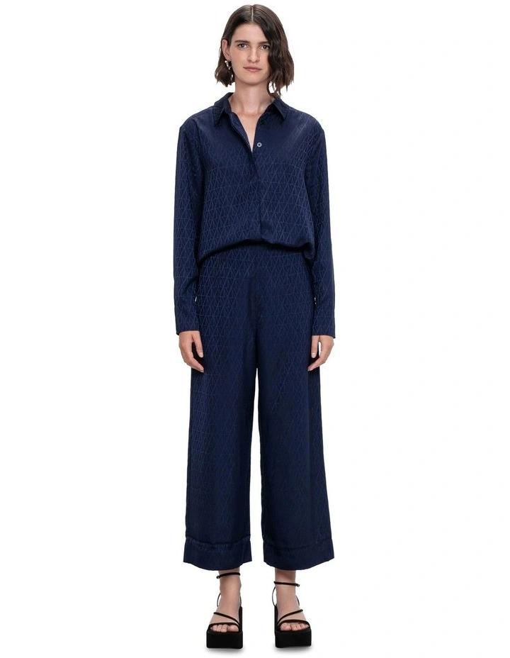 Jacquard Button Shirt in Blue