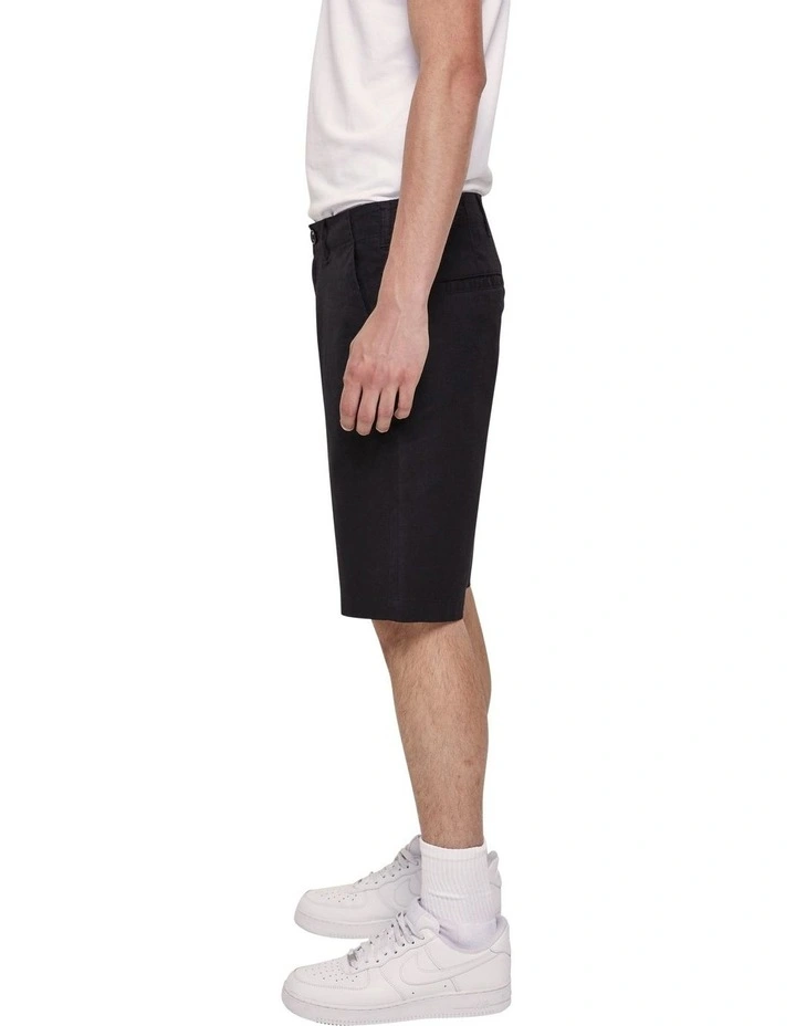 Cotton Linen Shorts in Black