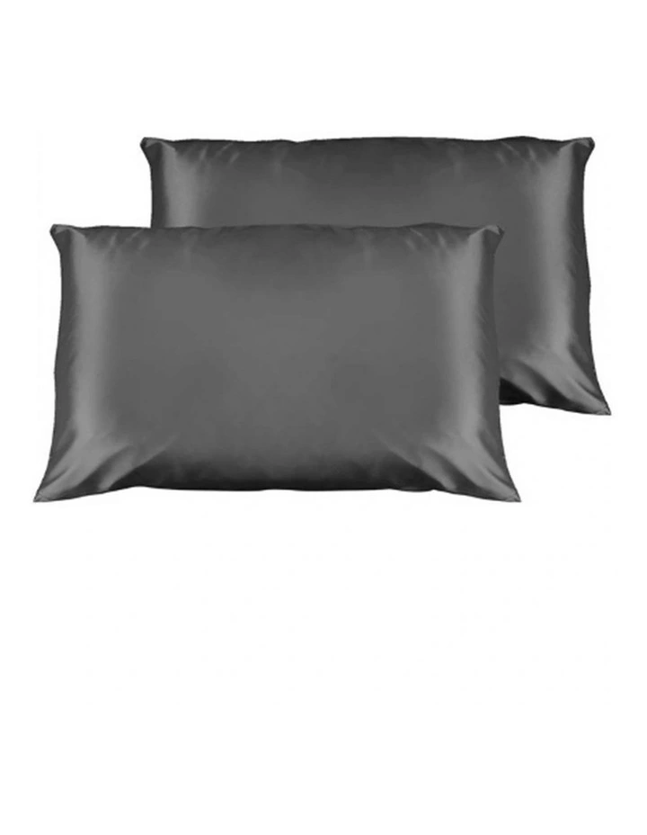 Luxury Satin Pillowcase with Gift Box Twin Pack Size in Charcoal