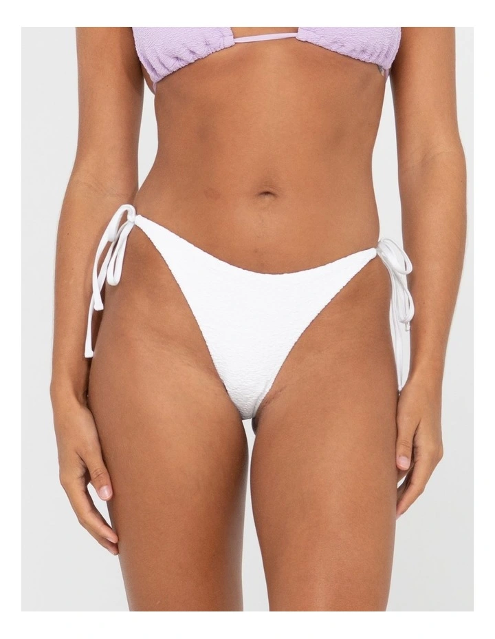 Sandalwood Midi Side Ties Bikini Pant in White