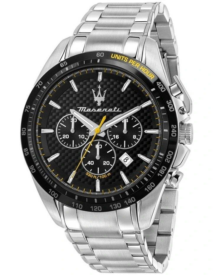 Traguardo Stainless Steel Watch in Black