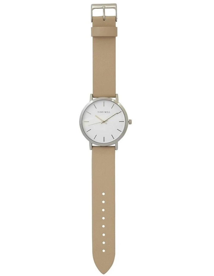 Classic Watch in Silver/White/Stone