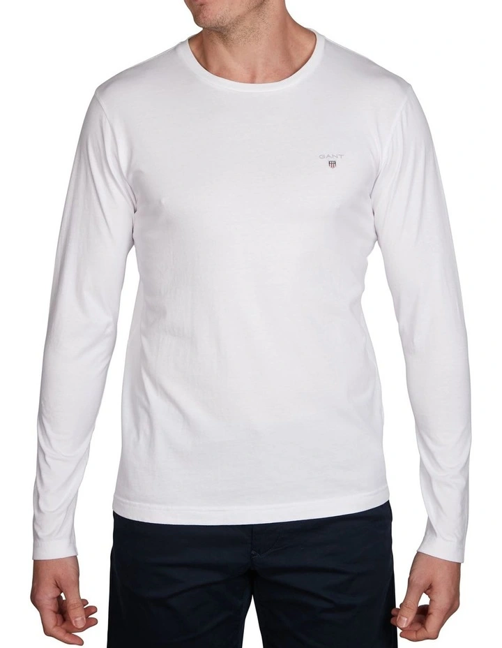 Solid Long Sleeve T-Shirt in White