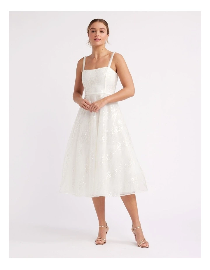 Santorini Sequin Dress in White
