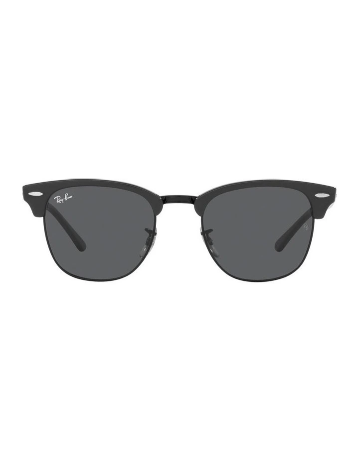 Clubmaster Sunglasses in Grey On Black