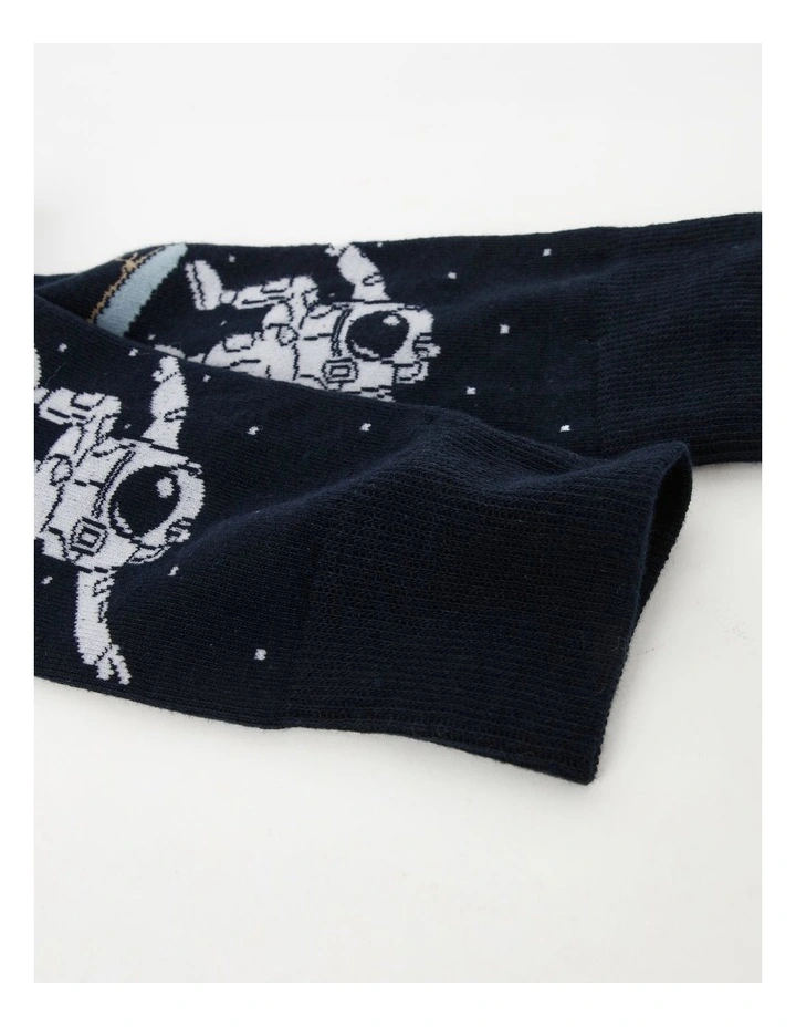Space Skate Socks in Navy