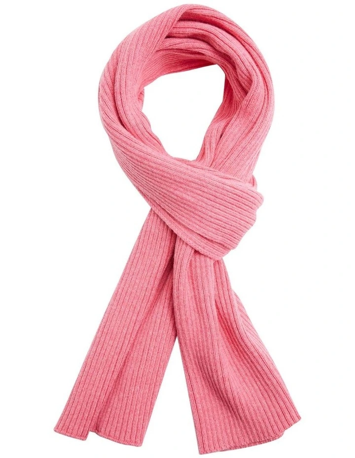 Celine Rib Knit Scarf in Pink