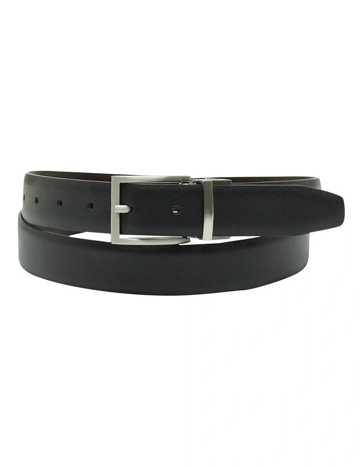 Harrison Reversible Belt Brwn in Black/Dk Brown