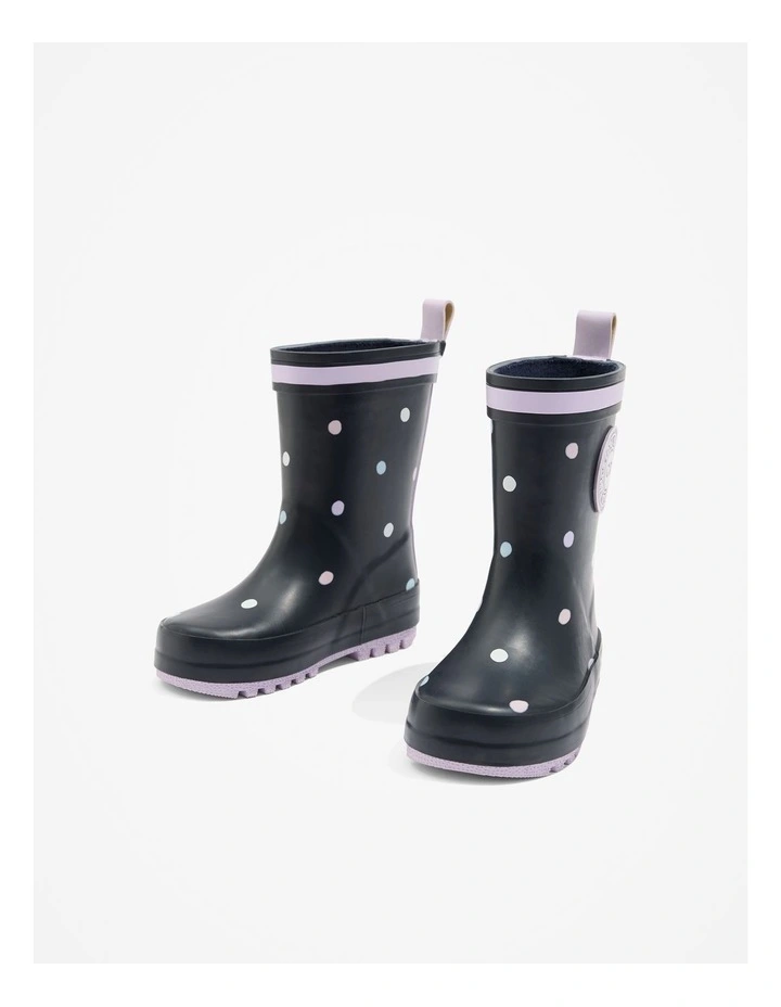Polka Dot Gumboot in Ink