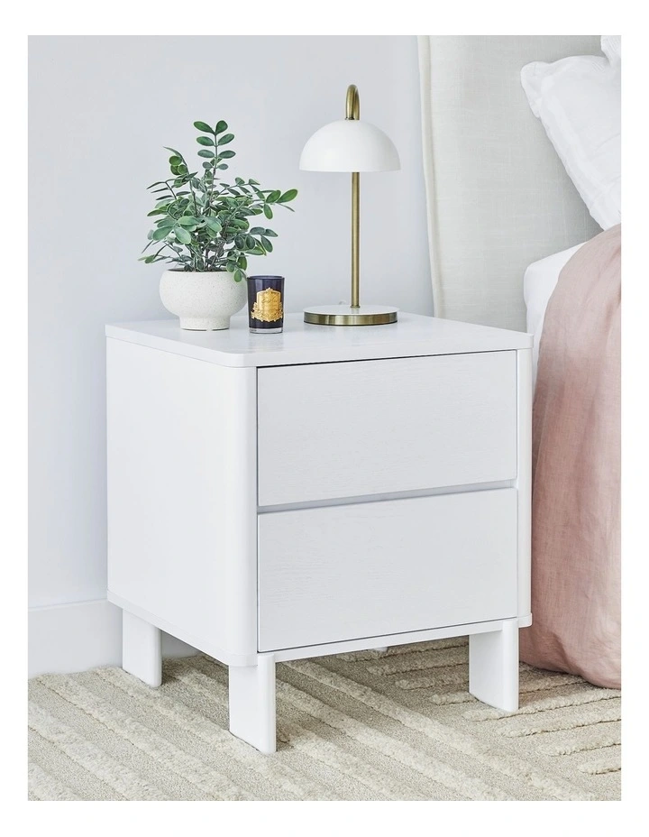 Taupo Bedside Table in White