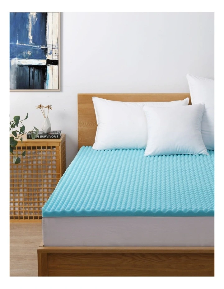 Gel Infused Convoluted Memory Foam Underlay in Blue