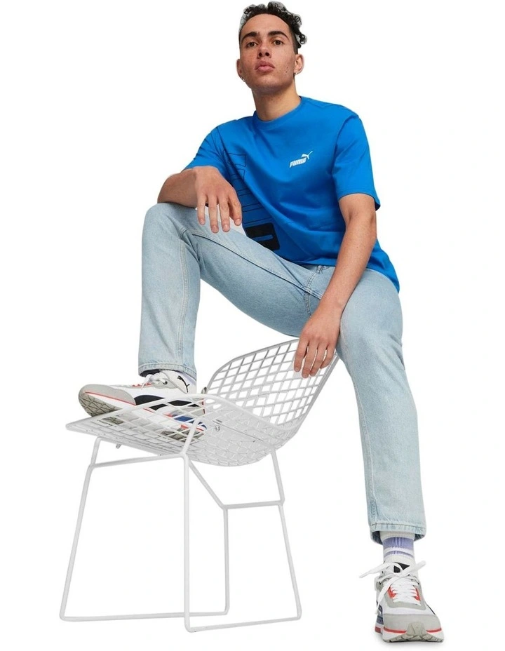 Power Colorblock Tee in Racing Blue