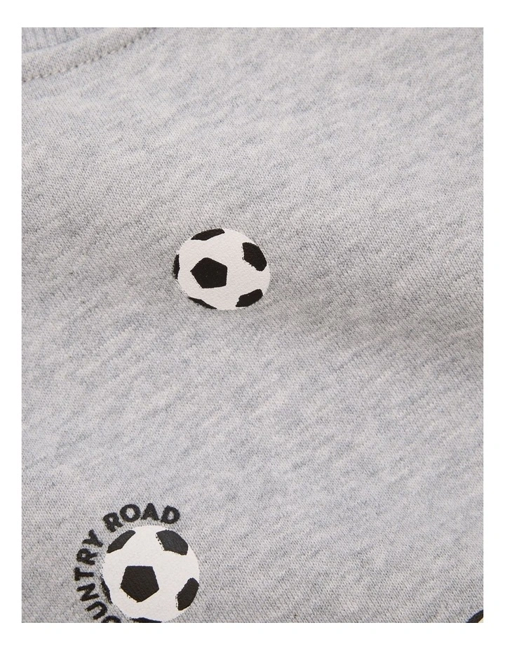 Soccer Ball Sweat in Light Grey Marle