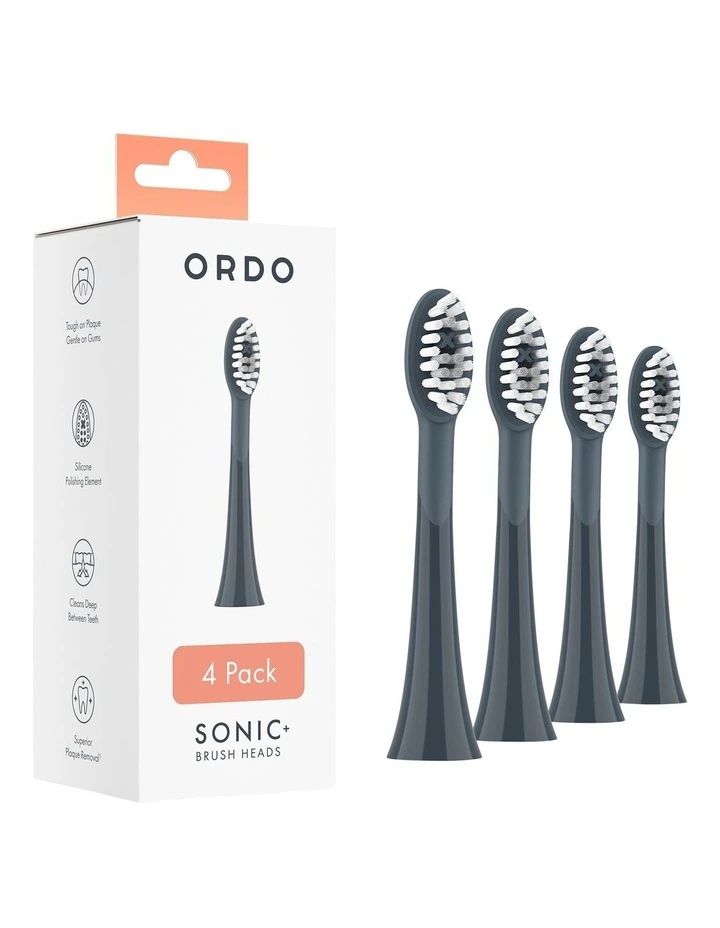 Ordo Sonic Brush Head 4 Pack in Charcoal Grey