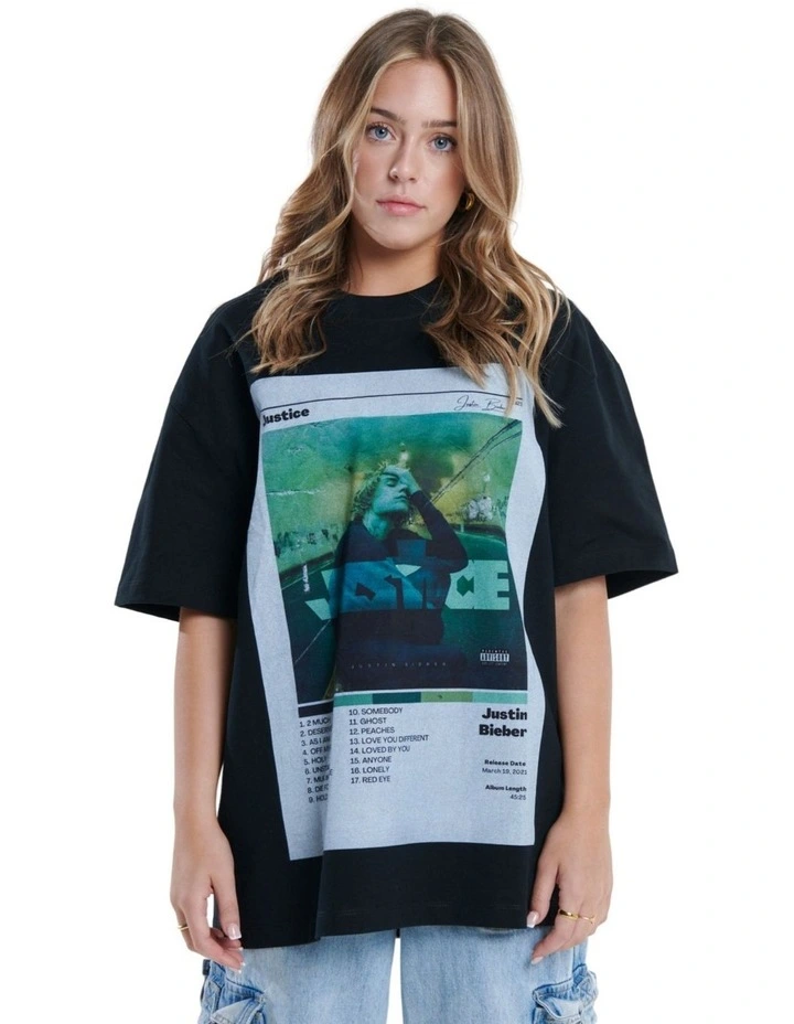 Justin Bieber Album T-shirt in Black
