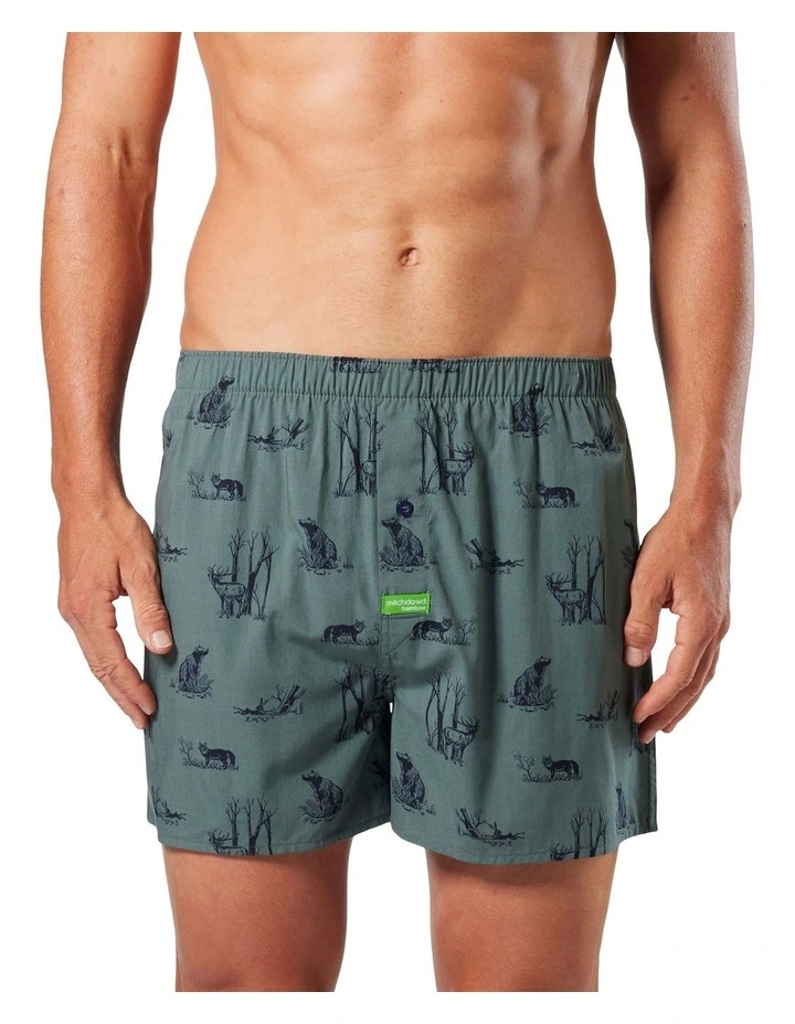 Forest Icons Bamboo Boxer Shorts in Forest